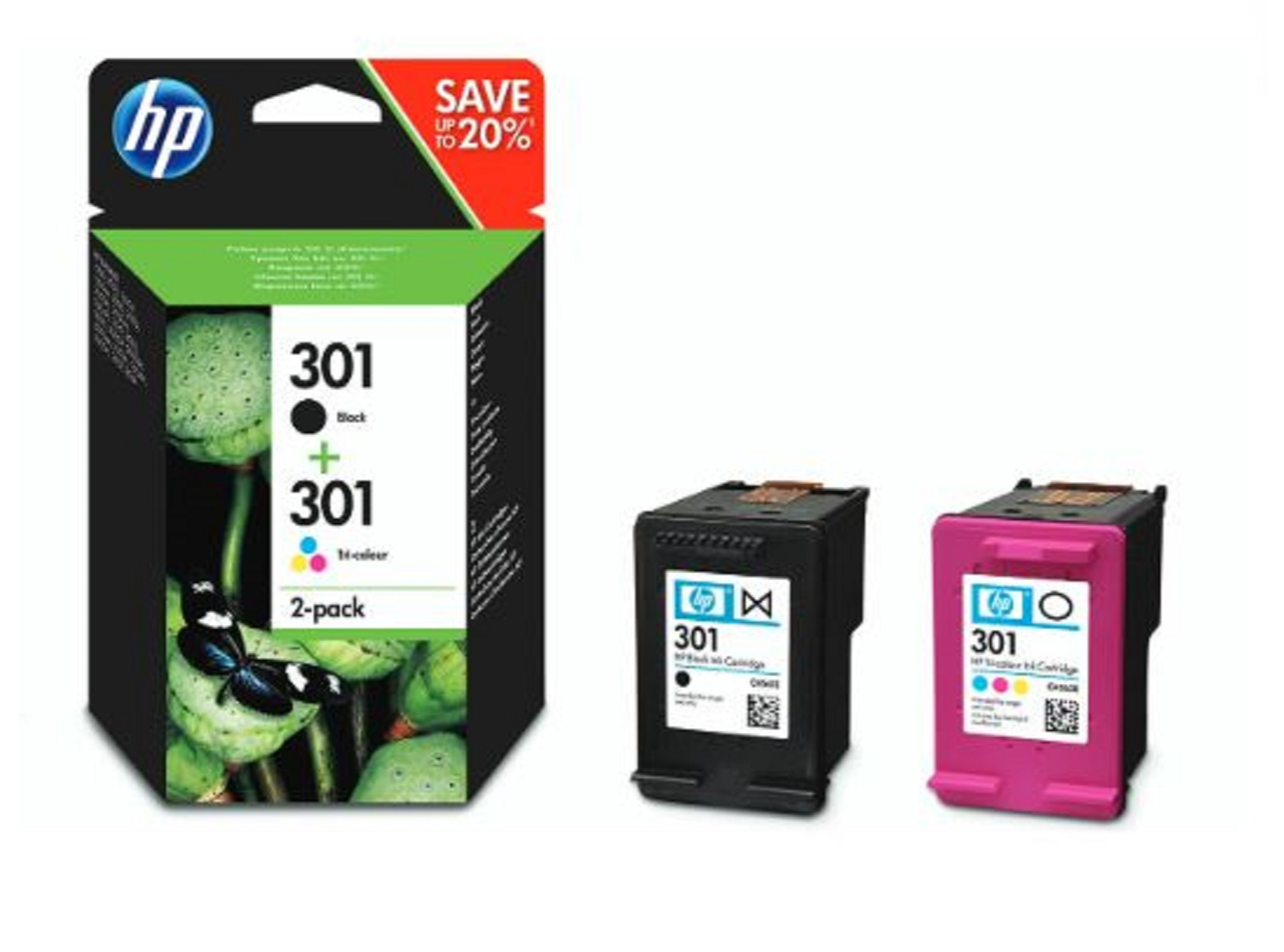 TINTEIRO HP N9J72AEBL 301 PACK PRETO COR