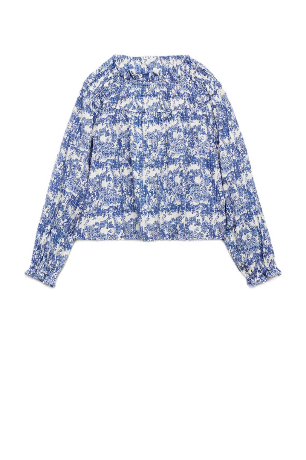 Mango Kids top met all over print blauw