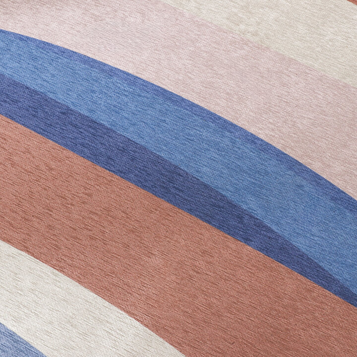 Geometrisch vloerkleed - Swing Waves Blauw/Roze