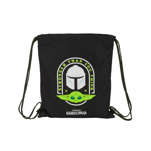 Safta 612041196, Mochila Saco Unissex Niños, Preto/verde Flúor, Único