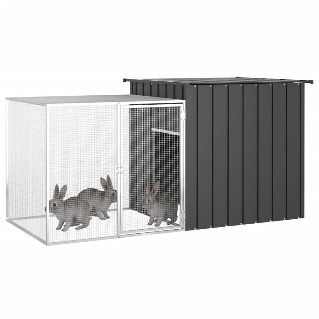 Clapier anthracite 200x91x100 cm acier galvanisé