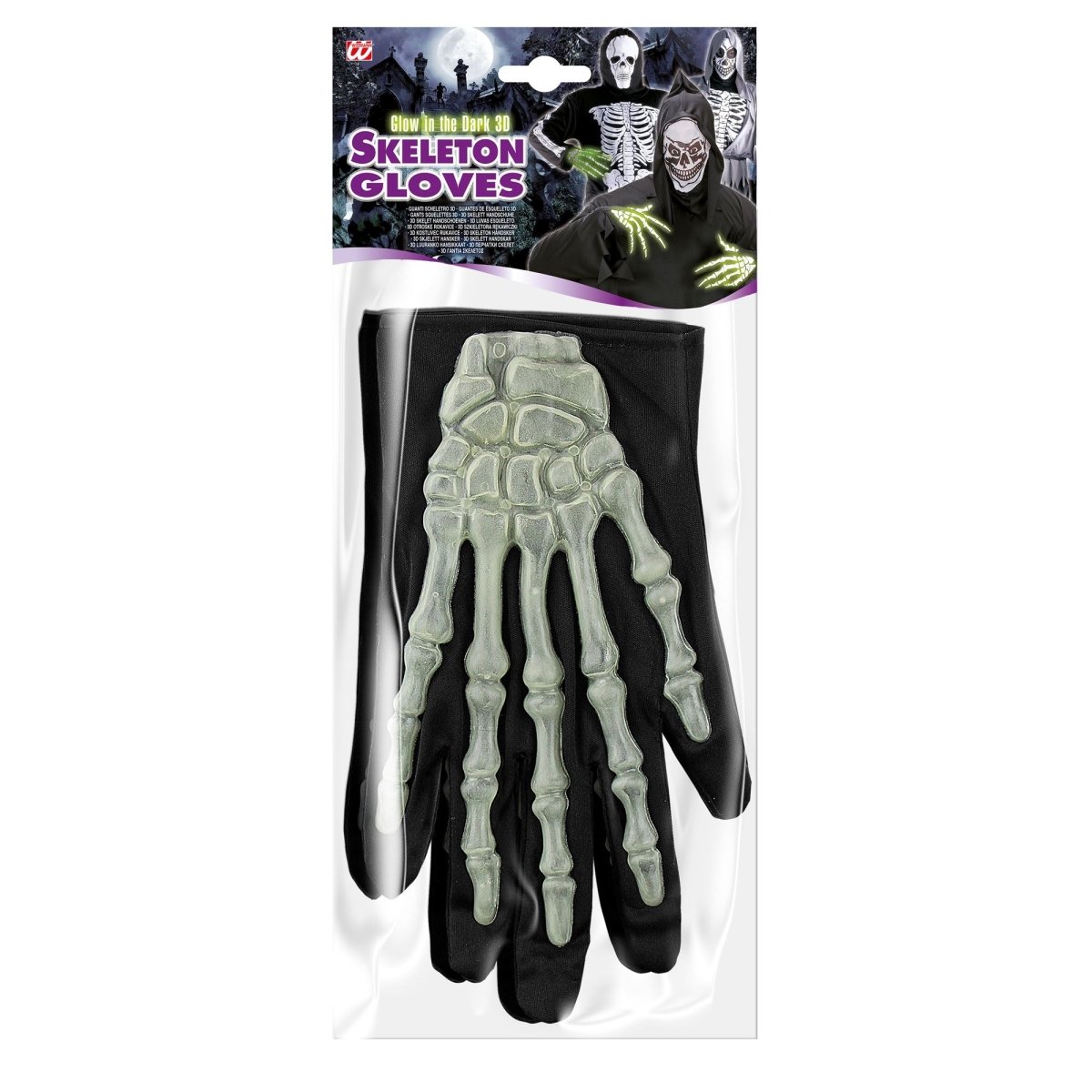 Halloween Handschoenen Skelet Glow In The Dark Kort