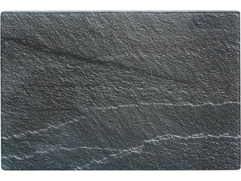 Zeller Present Schneidebrett Schiefer 30 x 20 cm, Glas, Ant Glasschneideplatte mit rutschfesten Silikonfüssen