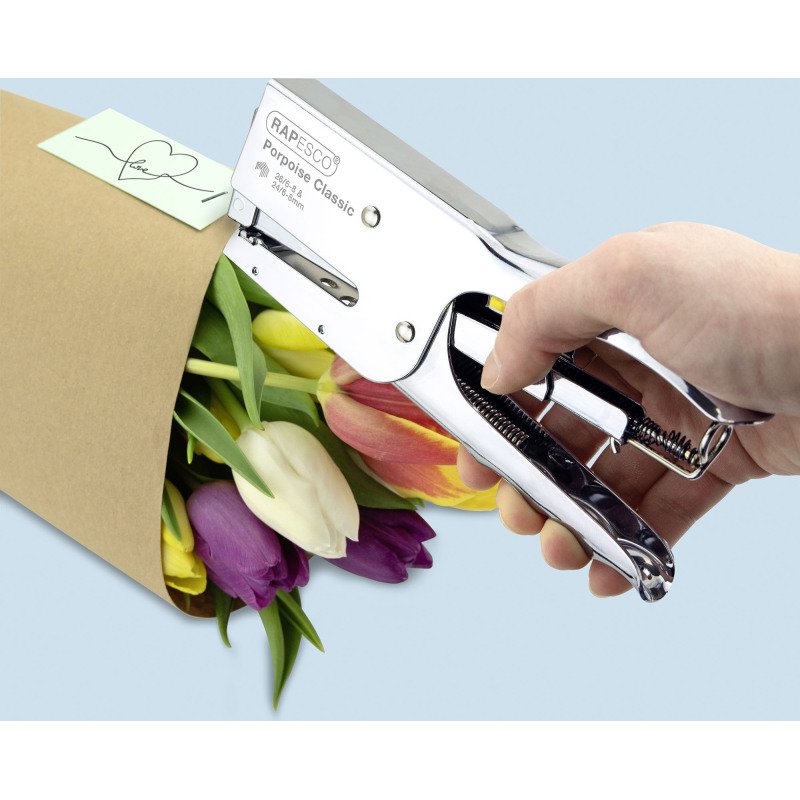 Agrafeuse pince Rapesco Porpoise - agrafes 24/6, 24/8, 26/6 ou 26/8 - capacité 45 feuilles