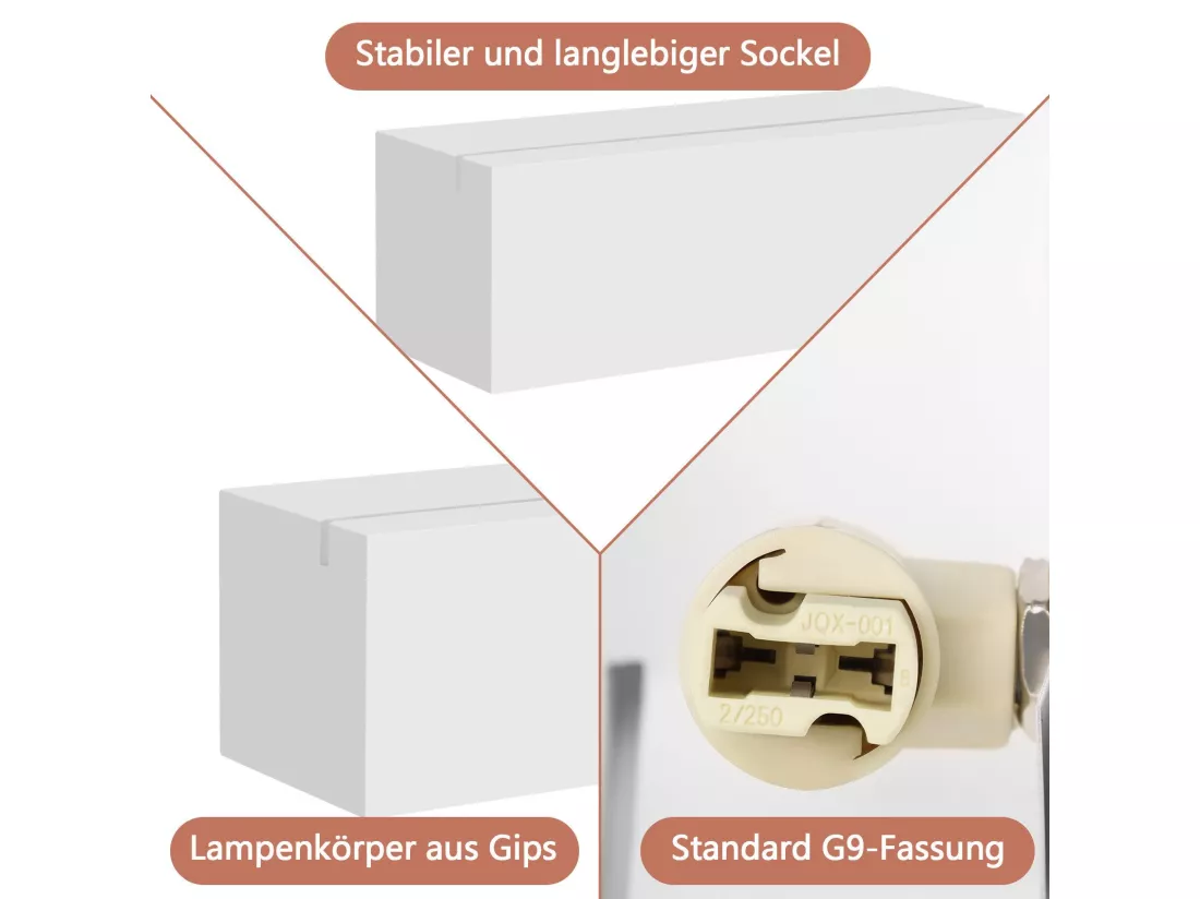NETTLIFE Applique murale d'intérieur en plâtre blanc G9 moderne pour couloir, escalier, haut et bas