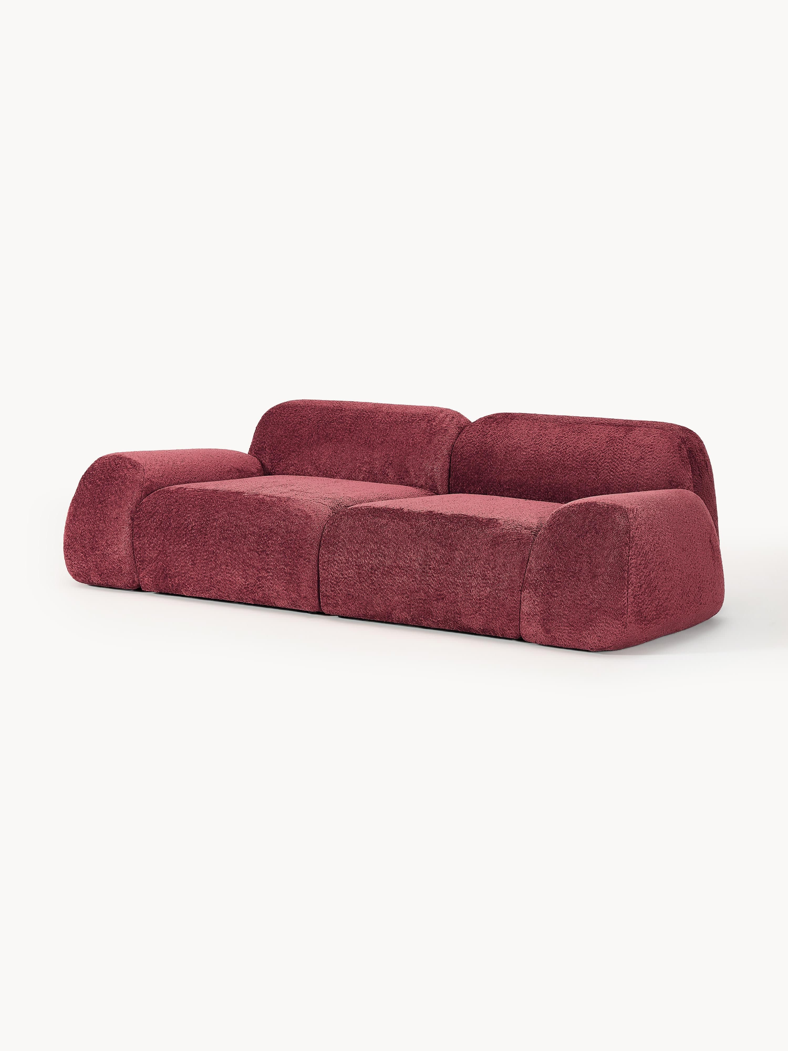 Modulaire bank Wolke (3-zits) van teddy-bouclé