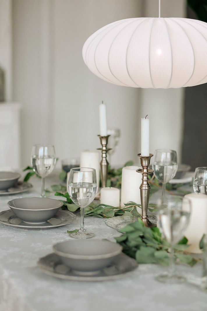 Mamsell taklampe Hvit taklampe med tekstilskjerm