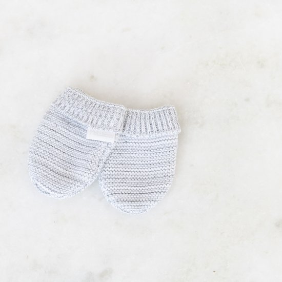 Moufles bio collection Tricot   Gris        Naissance   de               P'tit bisou