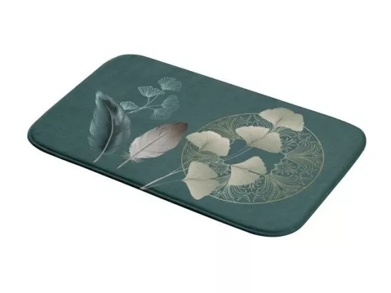 Tapis de Bain 45 x 75 cm Ginkoblue - Microfibre Imprimée