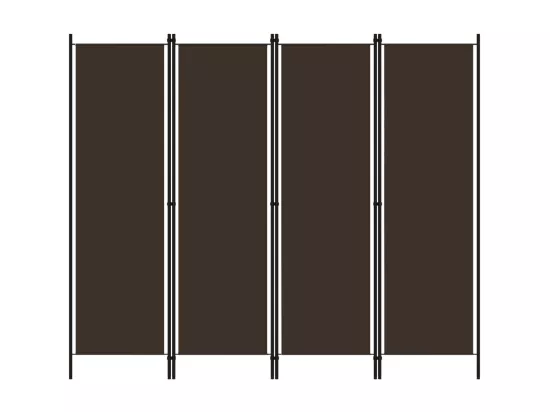 Cloison de séparation 4 panneaux Marron 200x180 cm
