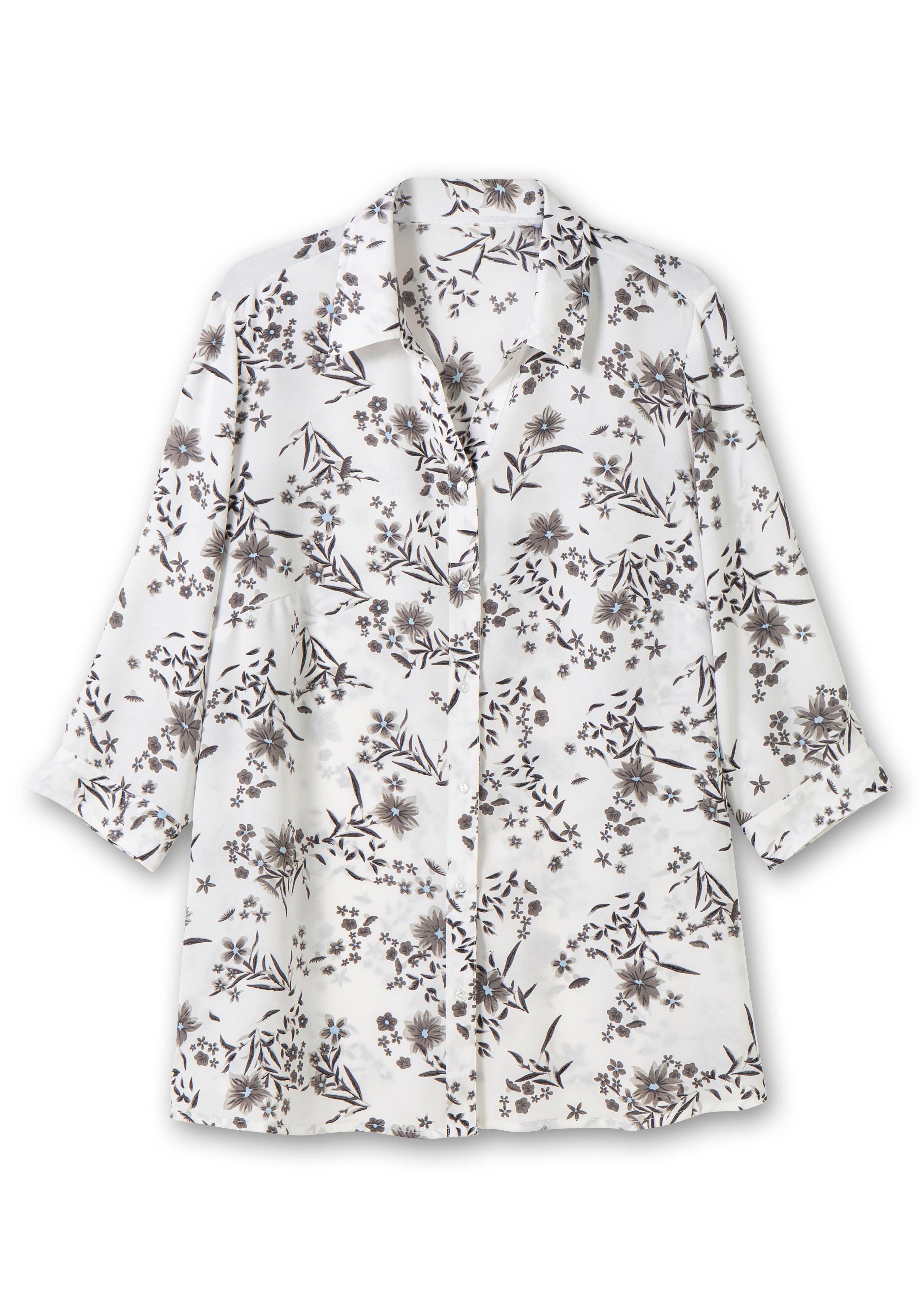 Bluse in leichter A-Linie, mit floralem Print