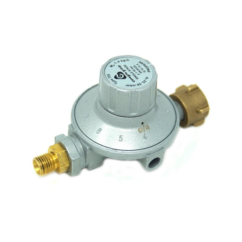 Cavagna Gasdruckregler Type 755 25-50mbar G.12 -> G 1/4 Zoll LH