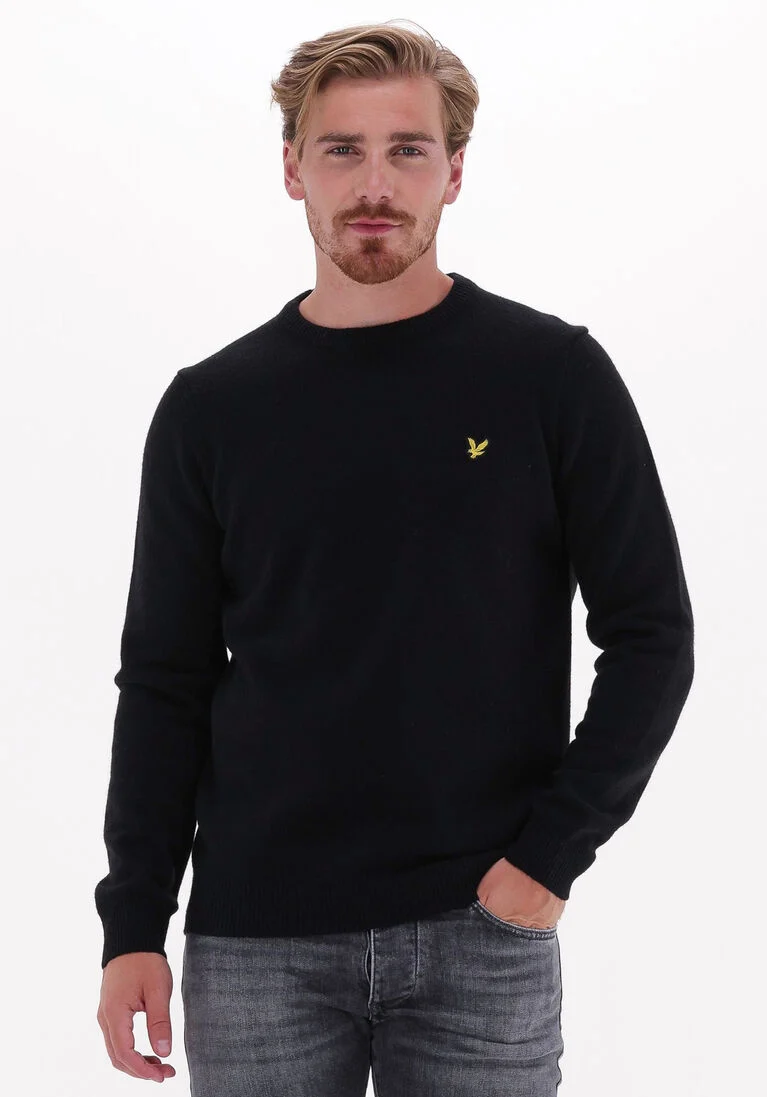 LYLE & SCOTT zwarte lyle & scott trui crew neck lambswool blend jumper