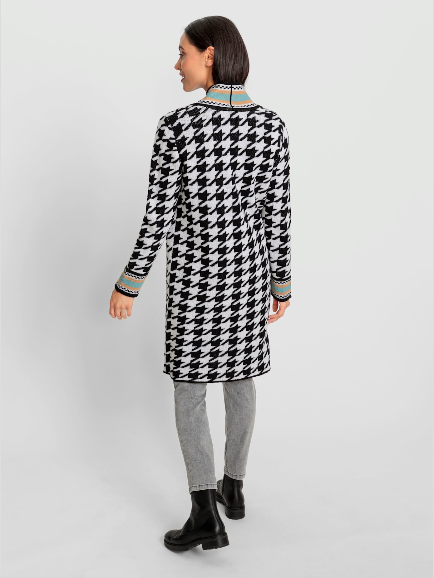 Cardigan motif pepita