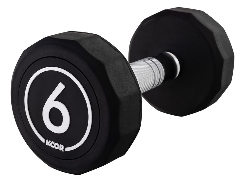 KOOR Kurzhantel 6 kg, Schwarz Dumbbell für Krafttraining