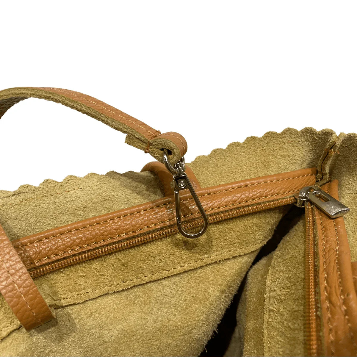 Leren Shopper Met golvende rand