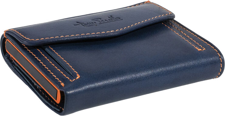 Tony Perotti Furbo cardholder with banknote and coin pocket Dark blue