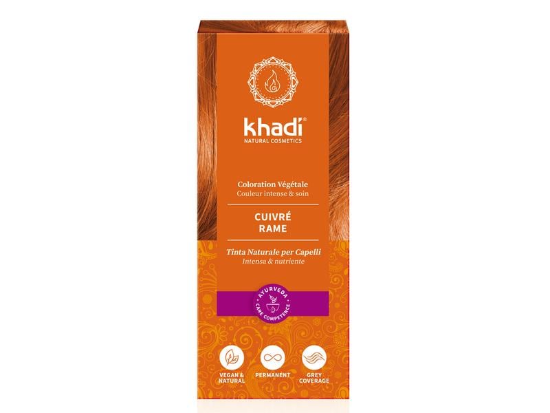 khadi Haarcoloration Pflanzenhaarfarbe Kupfer 100 g Intensive Pflanzenfarbe Kupfer ohne