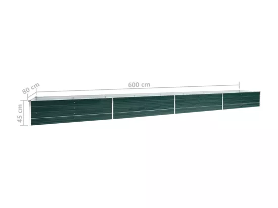 Lit surélevé de jardin Acier galvanisé 600x80x45 cm Vert