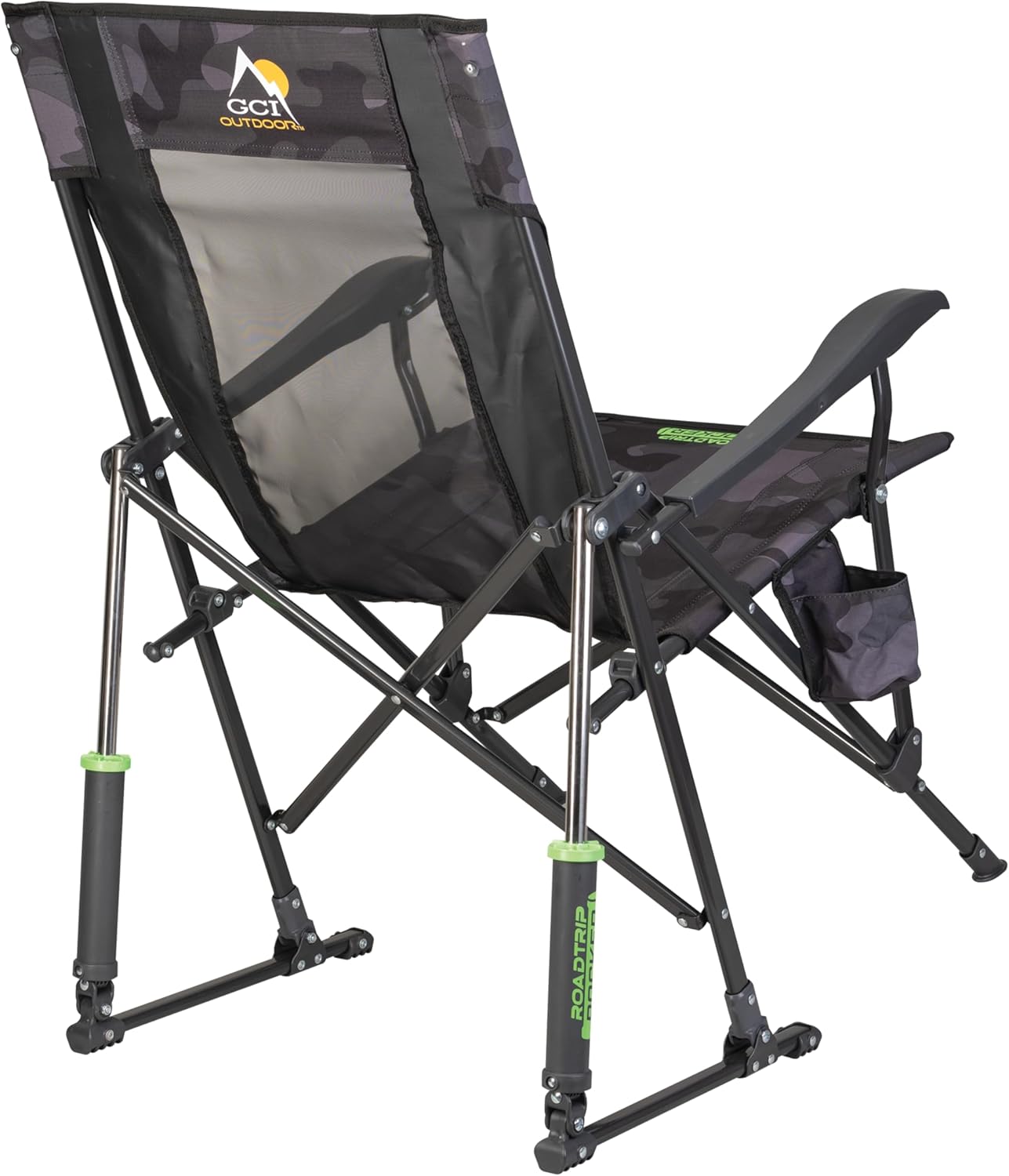 GCI Outdoor Roadtrip Rocker Tragbarer Outdoor-Schaukelstuhl mit Getränkehalter