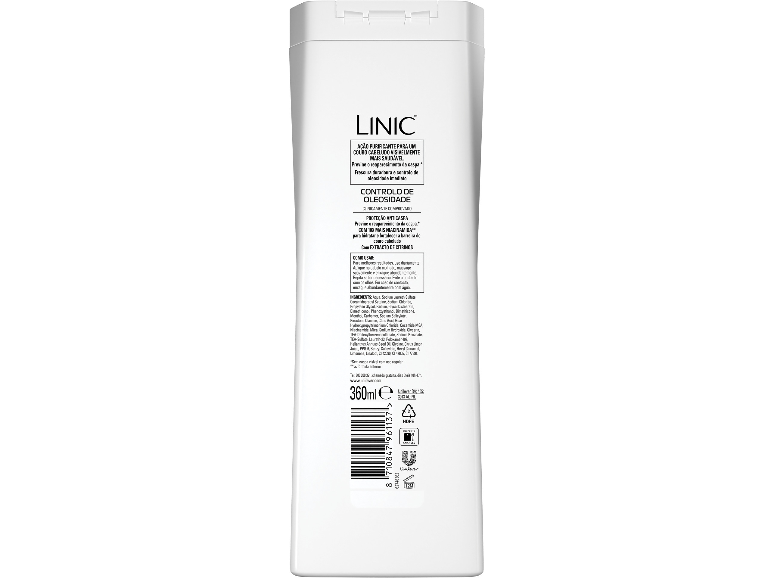 CHAMPÔ LINIC ANTI-CASPA CONTROL DE OLEOSIDADE 360ML