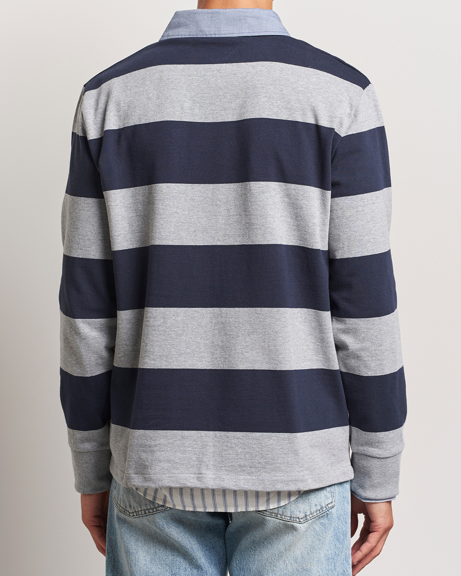 GANT Chambray Striped Heavy Rugger Grey Melange