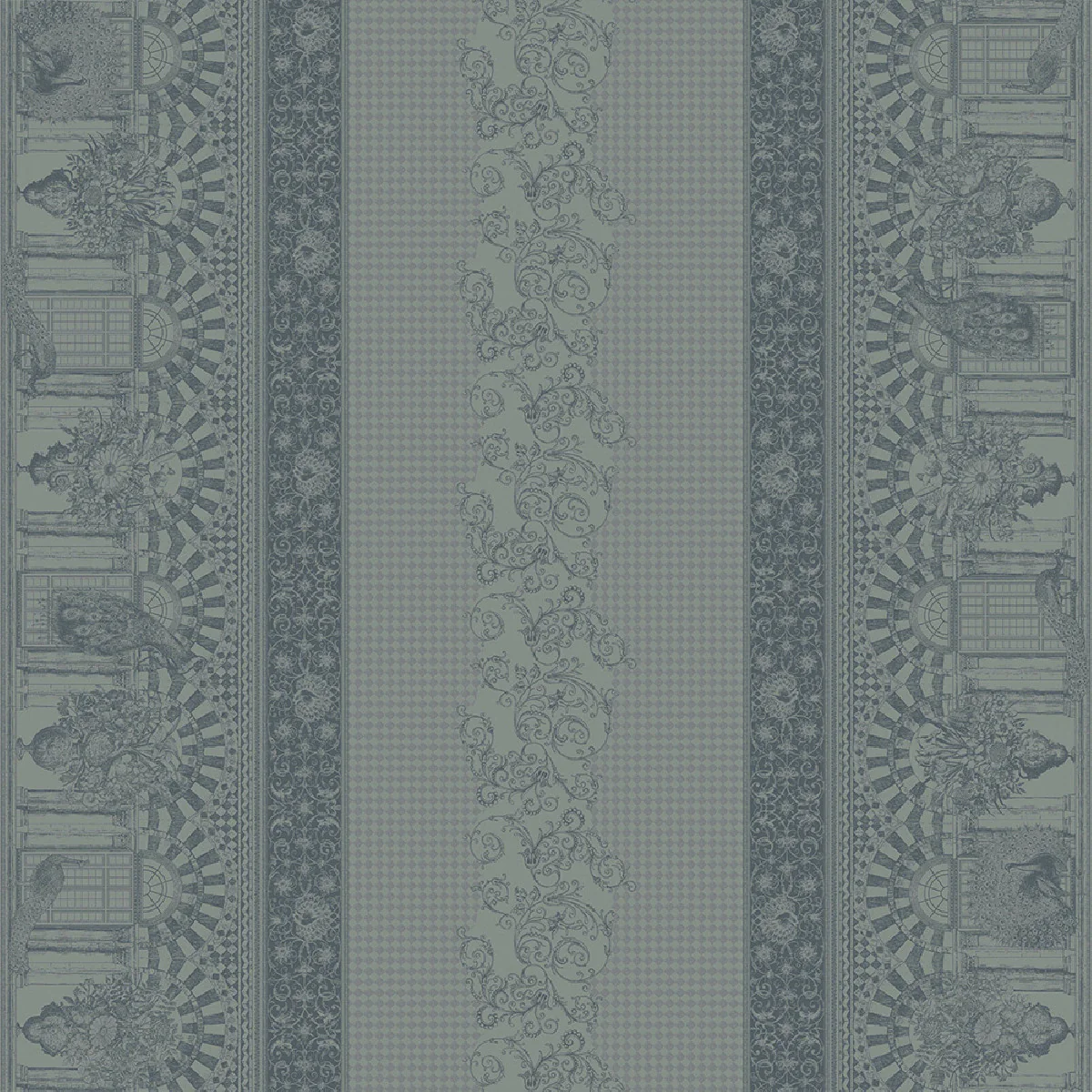Nappe antitache déperlant pur coton gris 174X364 Garnier Thiebaut