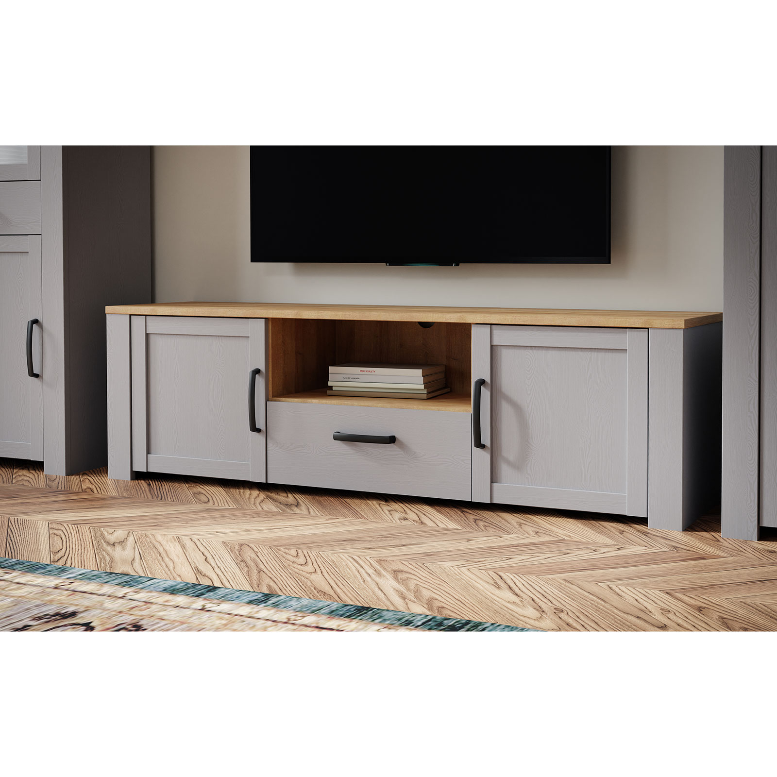 Lowboard - Eiche grau - Riviera Eiche - 166 cm breit