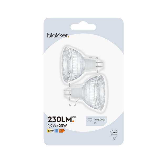 Blokker LED Spot - 23W - GU5.3 - 2 stuks