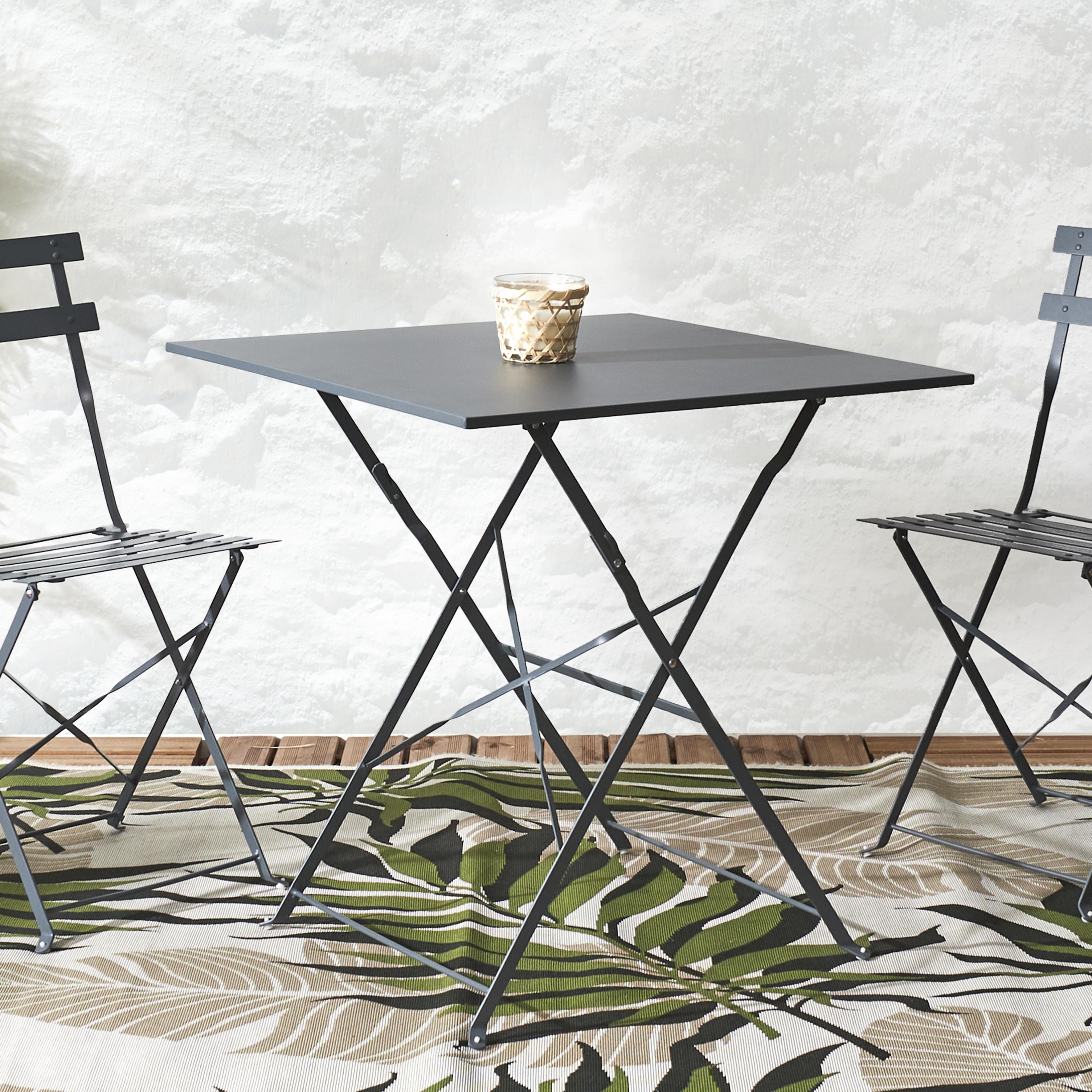 TABLE CARREE PLIANTE CAMARGUE GRIS
