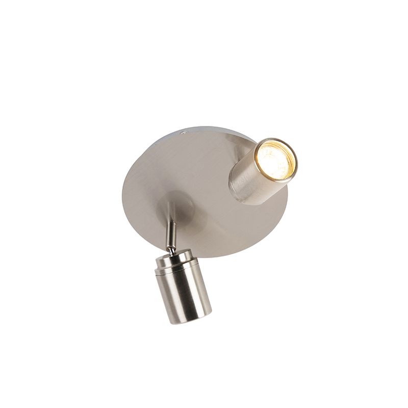 Moderne badkamer spot staal 2-lichts IP44 - Ducha