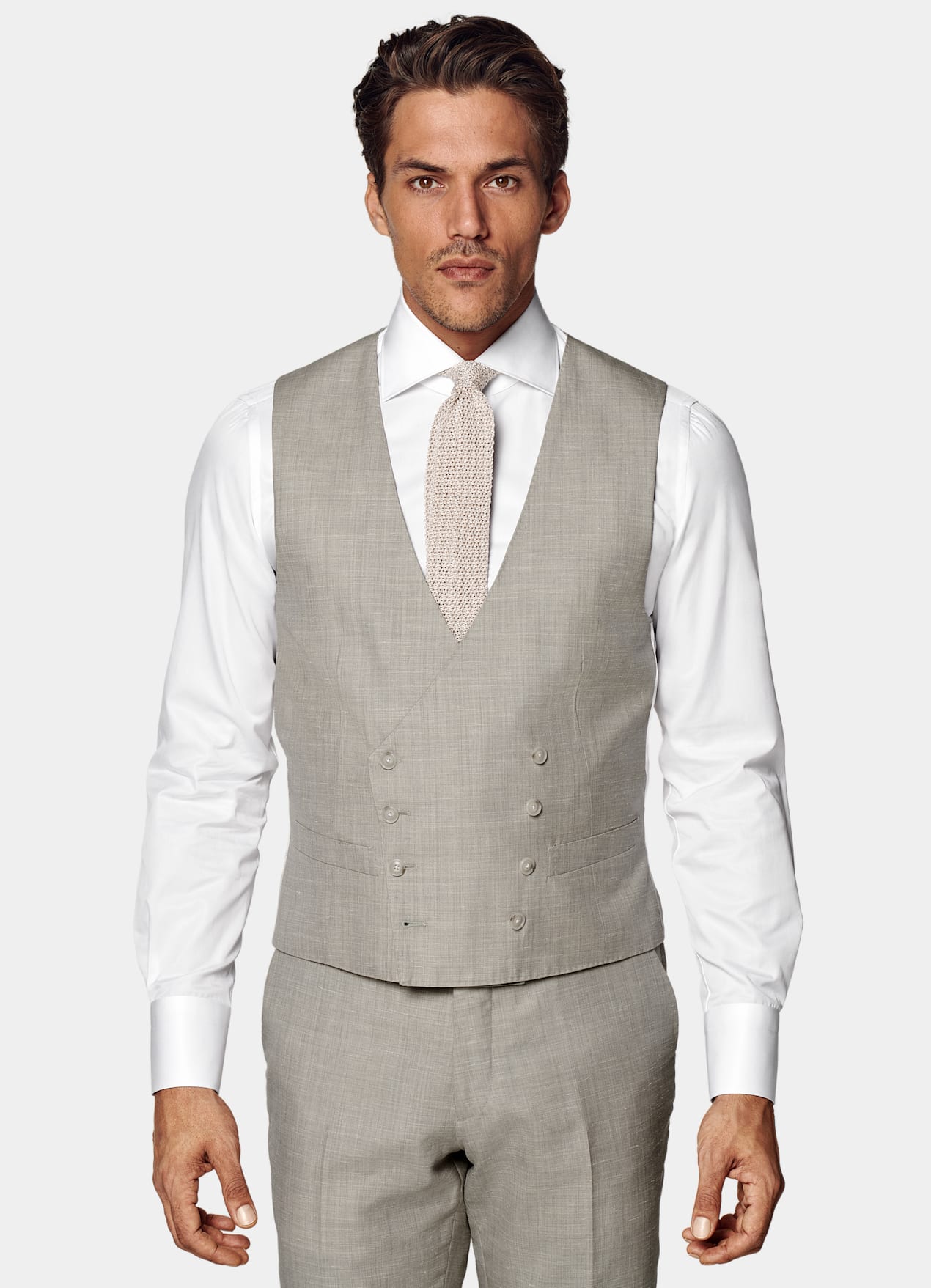 Gilet de costume sable