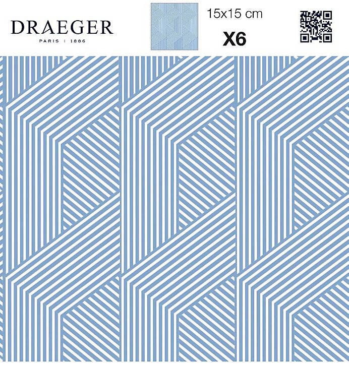 6 carreaux adhésifs motif texture bleu L.15 x H.15 x l.0,4cm