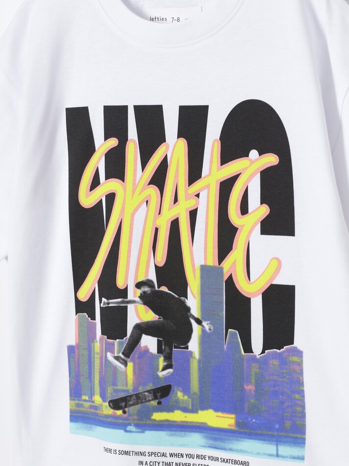 Camiseta com estampa fotográfica - Branca