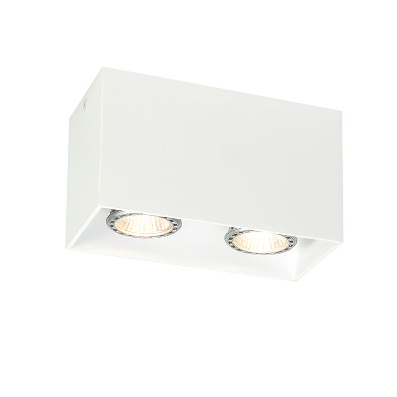 Design opbouwspot wit 2-lichts GU10 50mm - Qubo