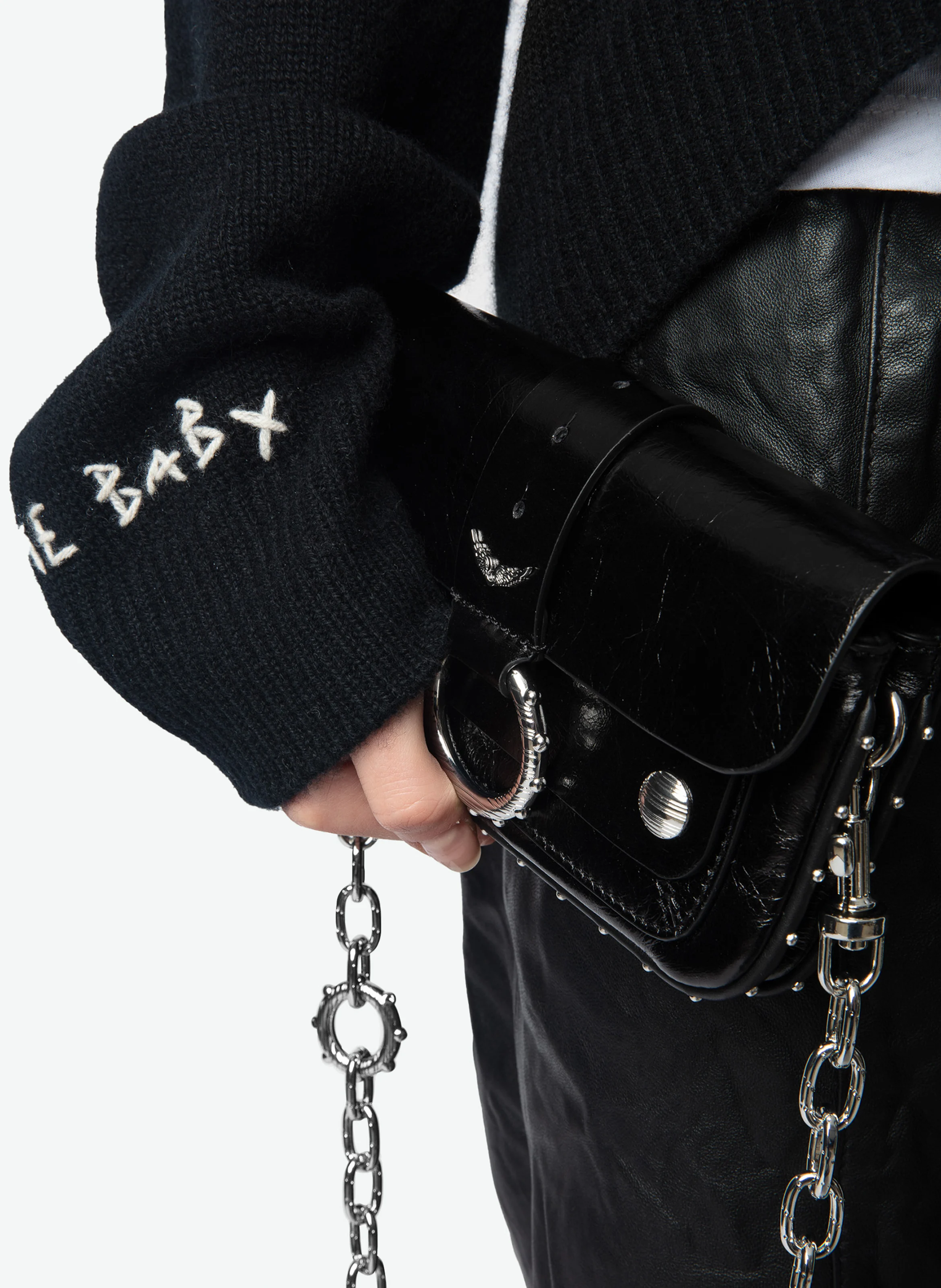 KATE - Sac pochette en cuir| Noir
