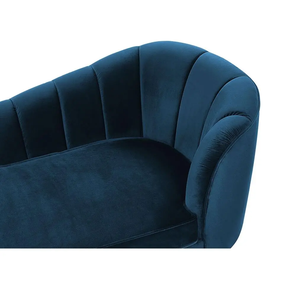 ALLIER - Chaise longue - Blauw - Rechterzijde - Fluweel