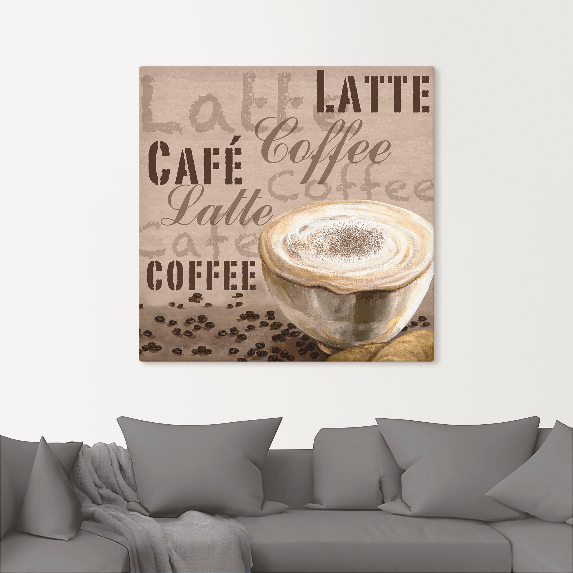 Artland Leinwandbild »Milchkaffee« Getränke 1 Stk. tlg. auf Keilrahmen gespannt