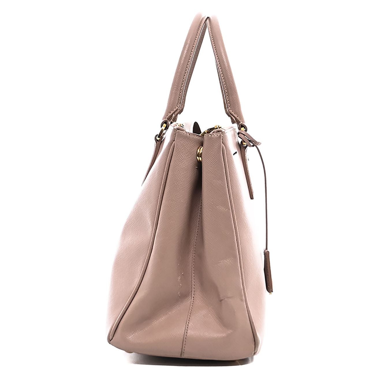 Prada Sac à main Galleria GM en Cuir Saffiano rose - Bon état - L.33 cm