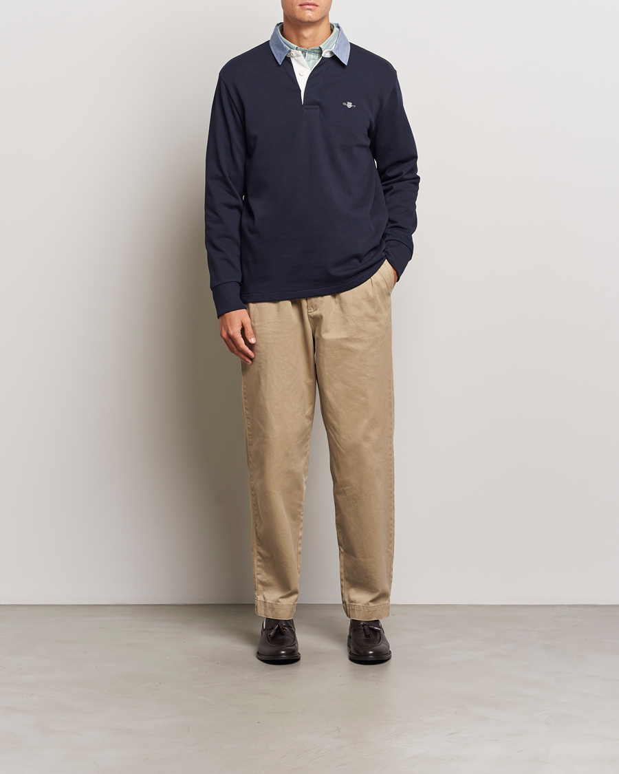 GANT Chambray Solid Heavy Rugger Evening Blue