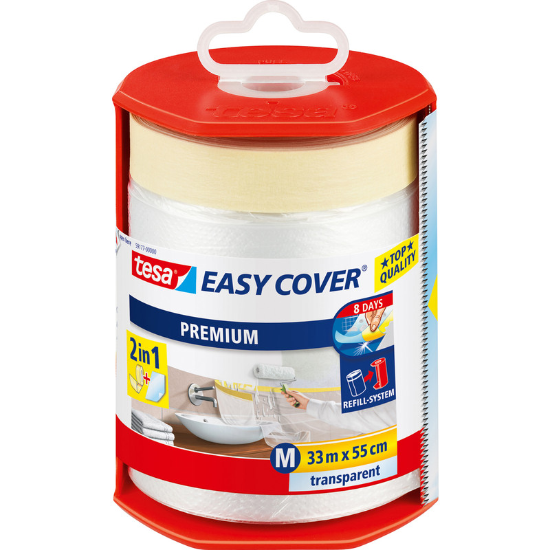 Tesa Easy Cover® folie masker met afplaktape in dispenser 550mmx33m