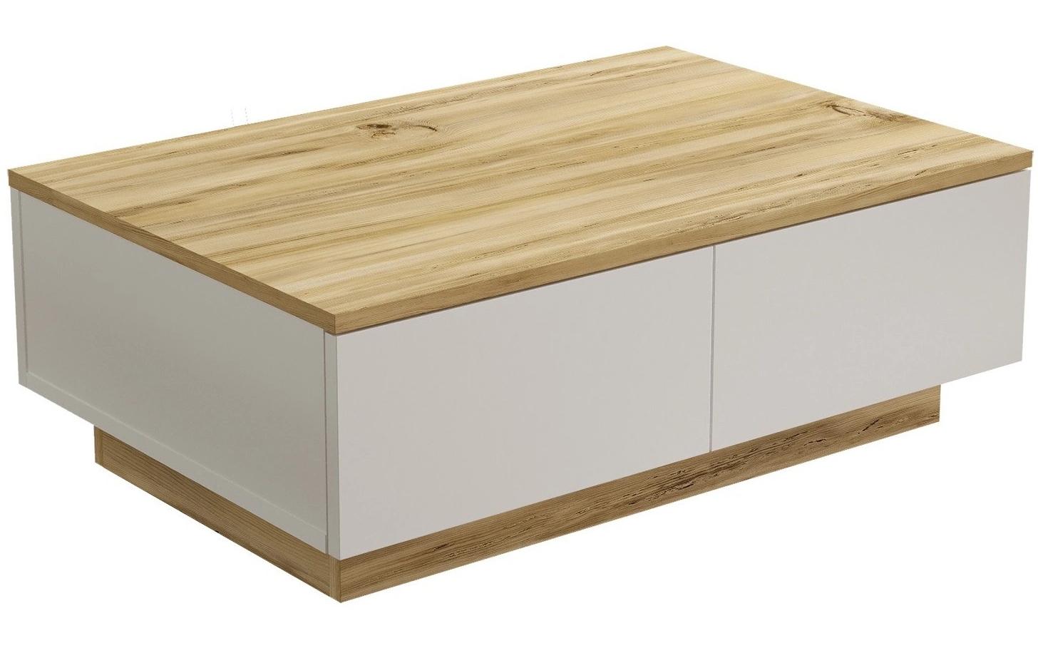 Couchtisch 90 x 31.6 x 60 cm, Nature/Weiss<br>Beistelltisch