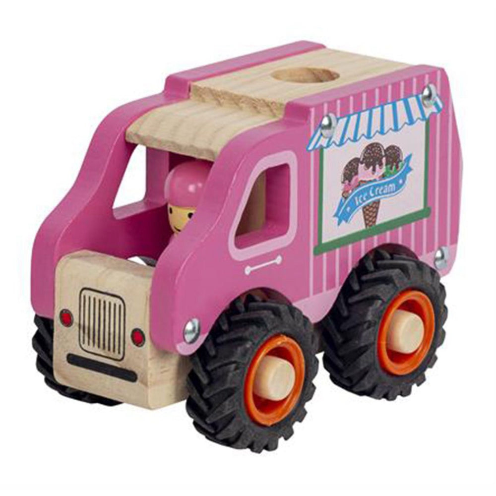 Køb Magni Pink Isbil i Træ med Gummihjul, FSC 100%