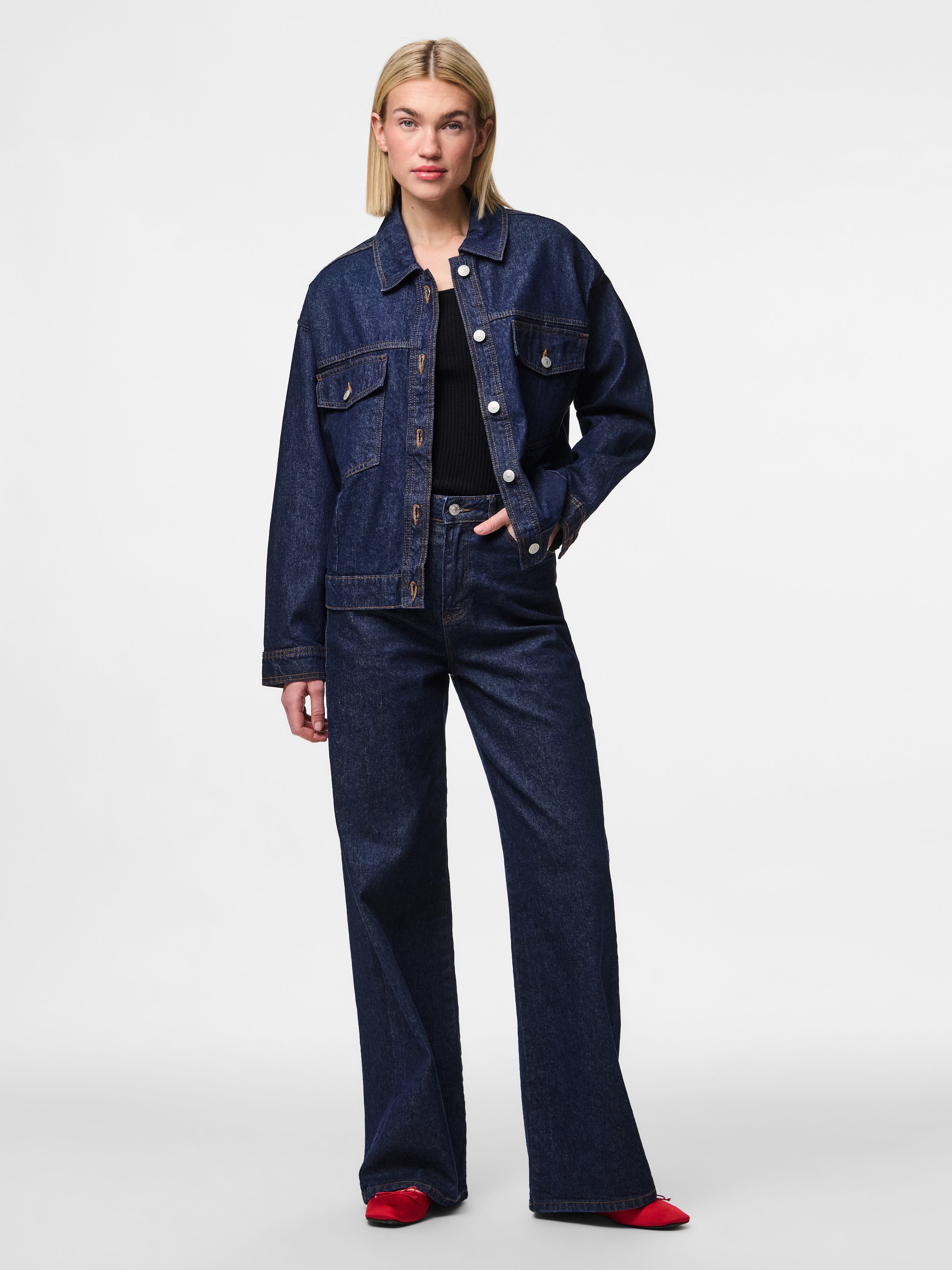 pieces Jeansjacke »PCELMA DENIM JACKET NOOS BC« ohne Kapuze