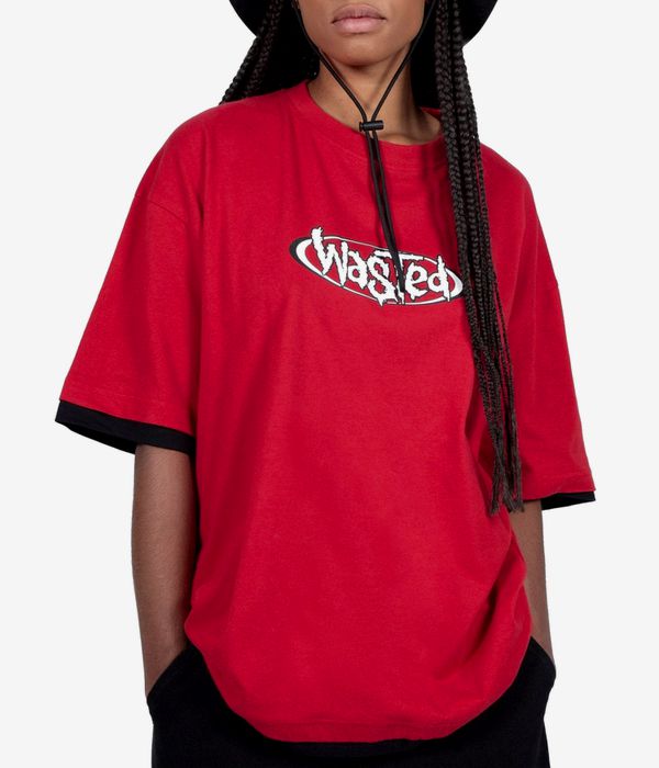 Wasted Paris Negative T-Shirt (fire red black)