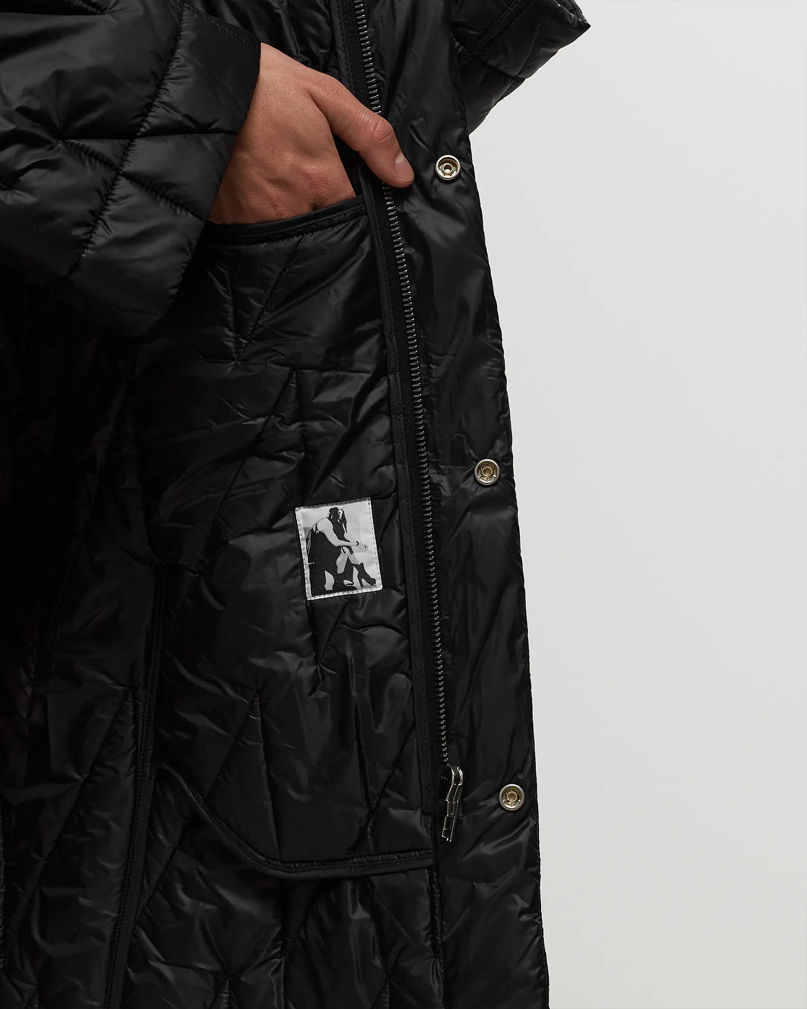 Rick Owens DRKSHDW WOVEN PADDED PARKA - FISHTAIL PARKA