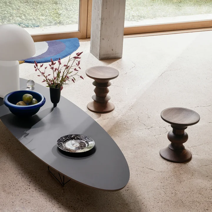 Vitra - Eames Hocker, Modell A, Nussbaum dunkel