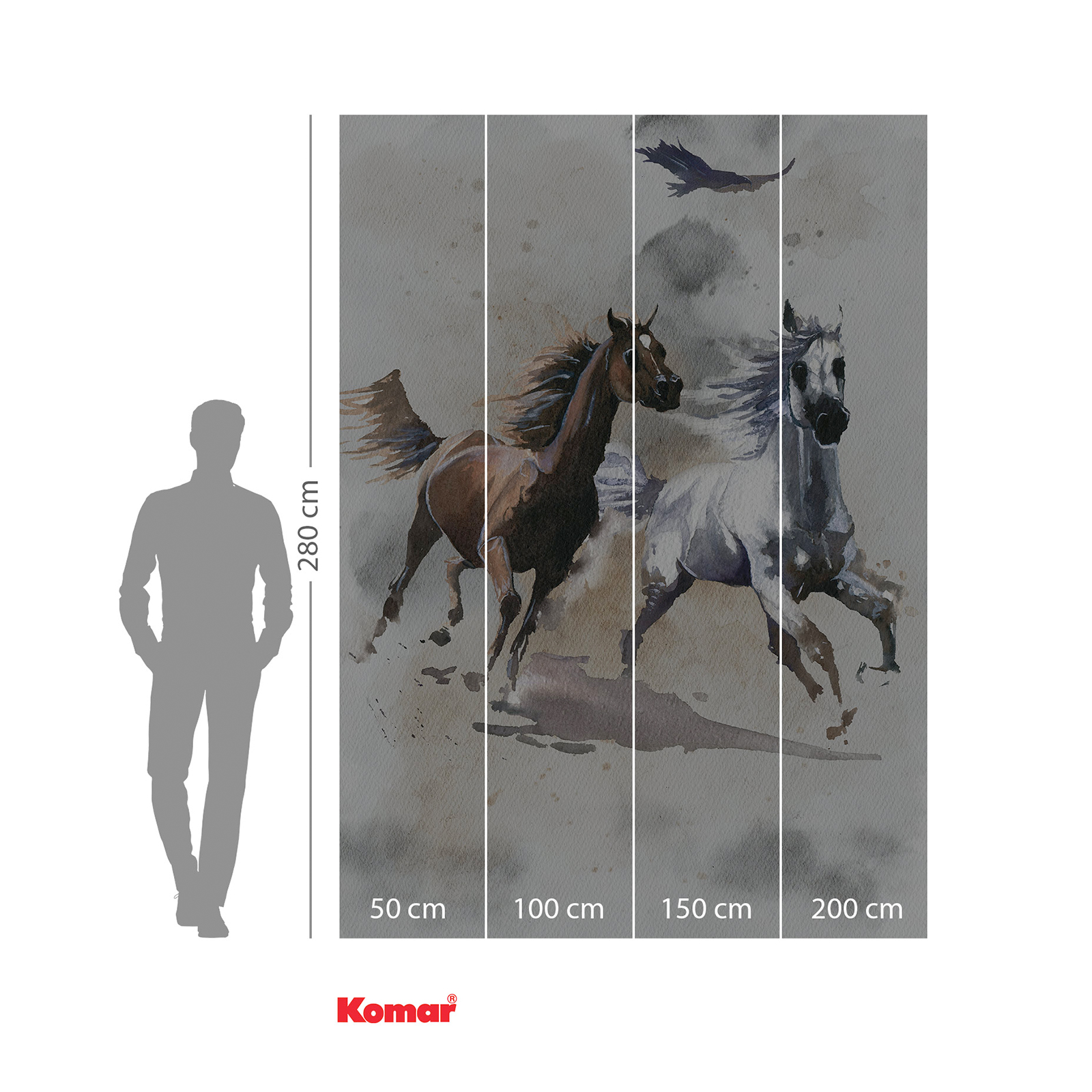 Vlies-Fototapete WILD RIDE - bunt - 200x280 cm