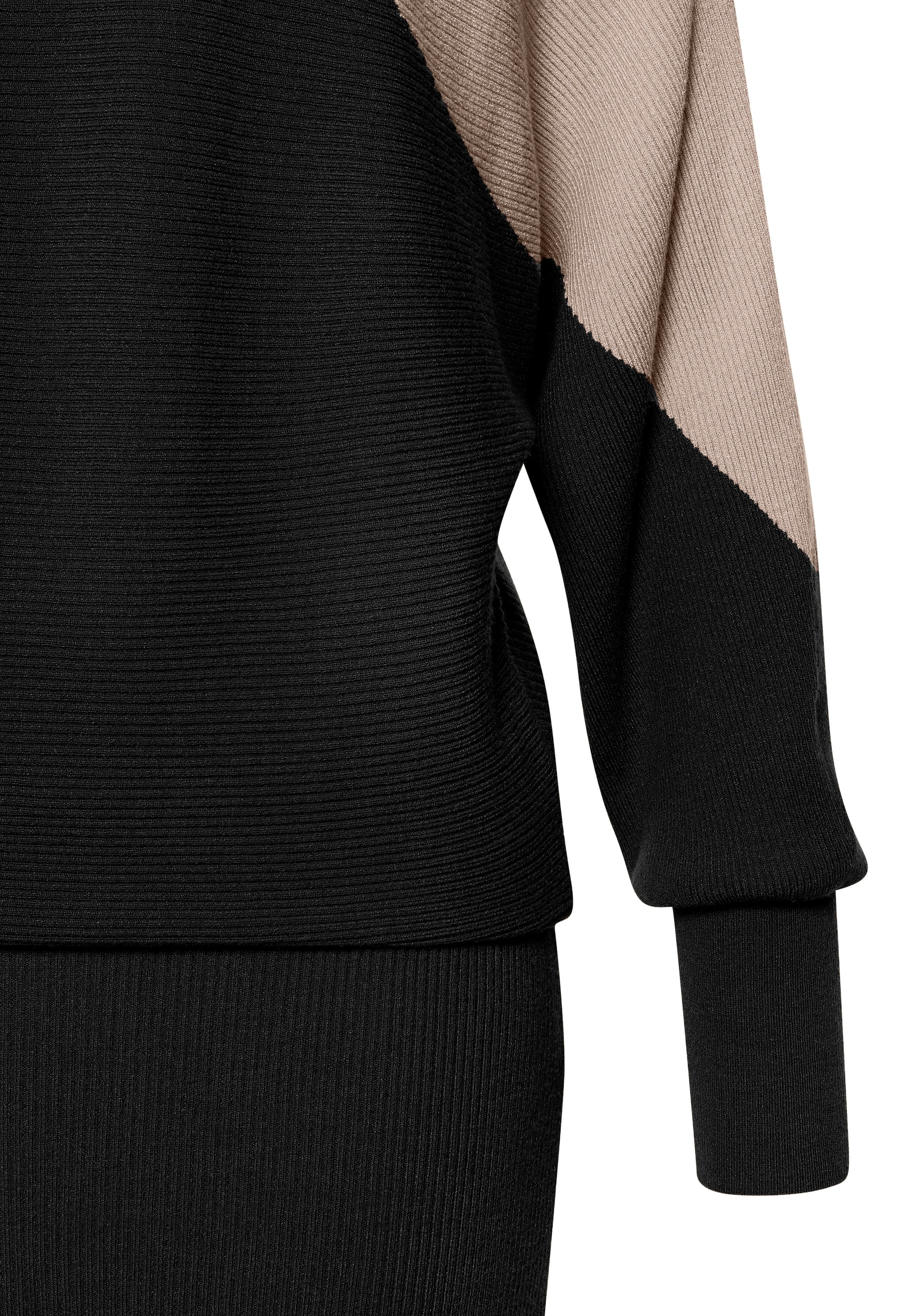 LASCANA Strickkleid in Kontraststrick, Winterkleid