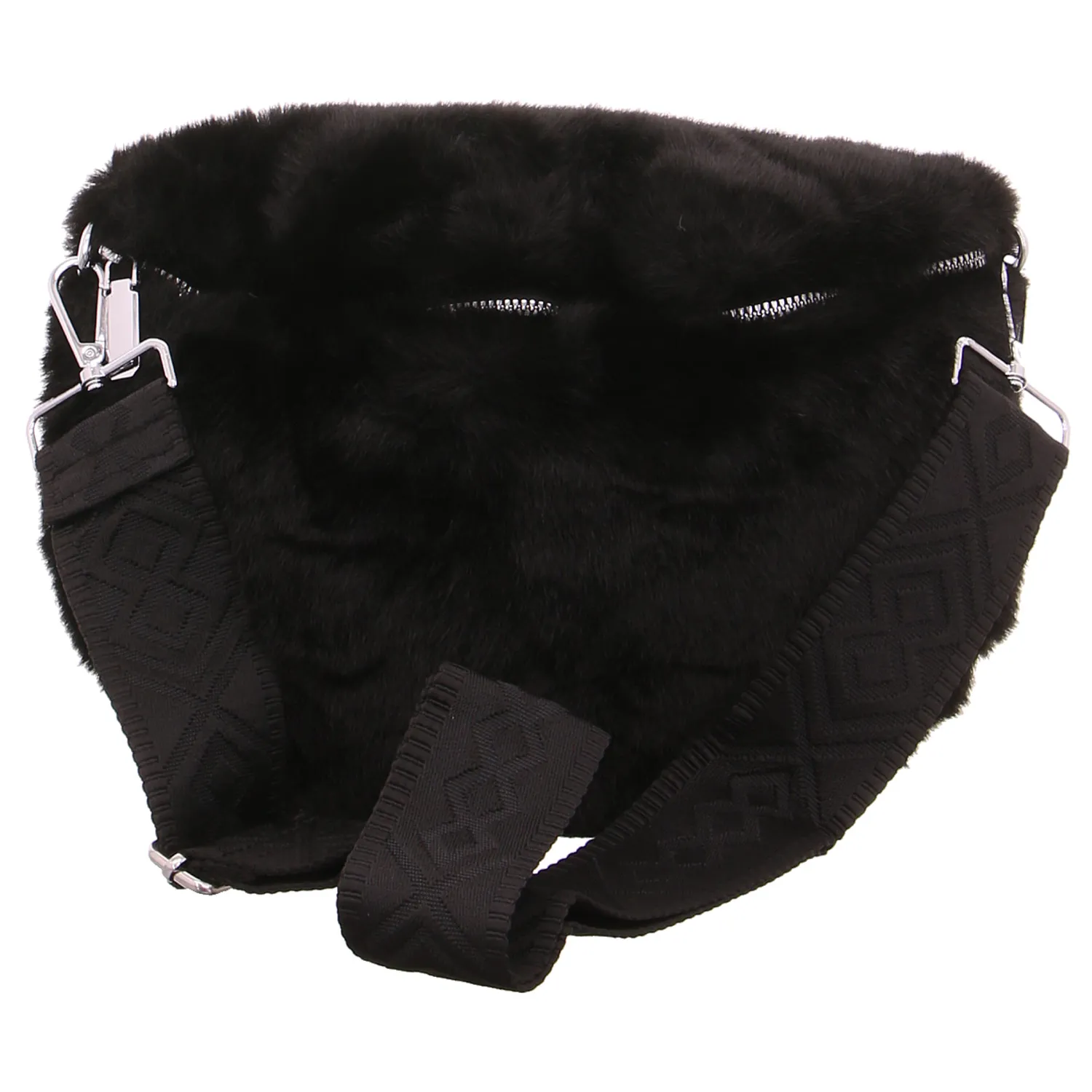 Henkeltasche Schwarz Textil